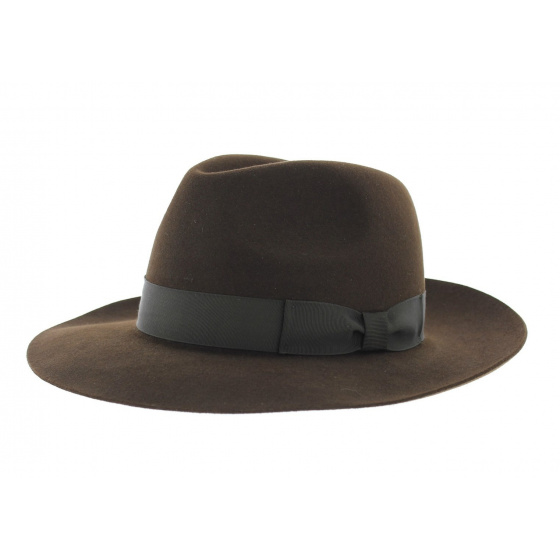Brown Fur Felt Bogart Hat