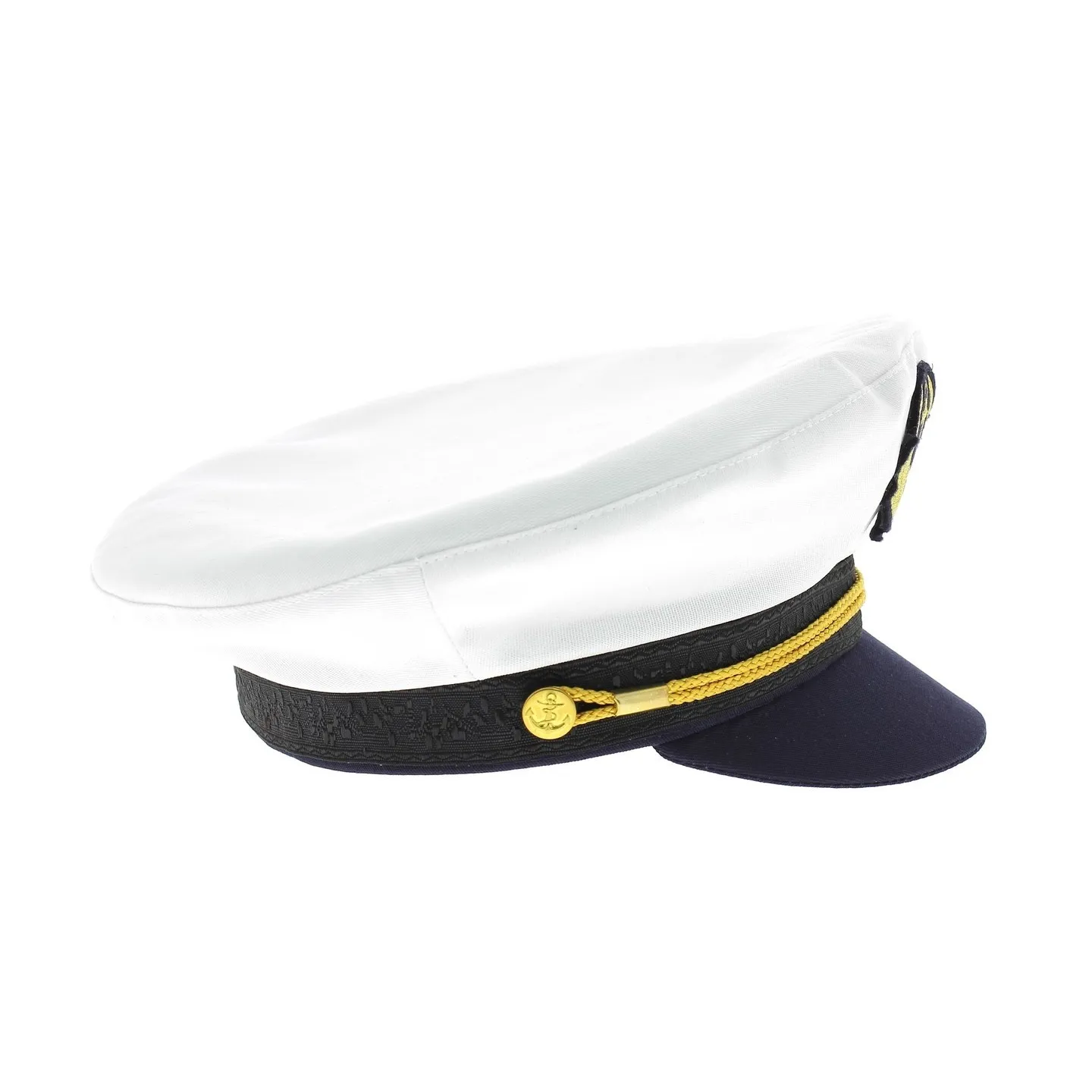 White Commodore Sailor Cap | Traclet Captain's Cap Reference: 3482 | Chapellerie Traclet