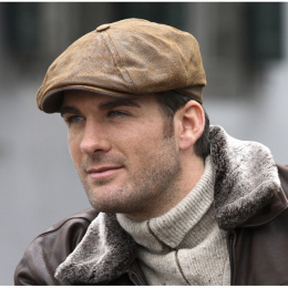 Burney stetson leather hatteras cap