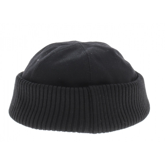 Black wool docker beanie - Traclet