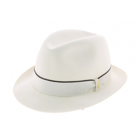White Borsalino fur felt Trilby hat