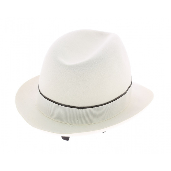 White Borsalino fur felt Trilby hat