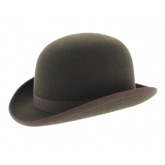 Brown Coffee Felt Bowler Hat - Traclet