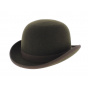 Melon Hat Felt Wool Coffee Brown - Traclet - made in france