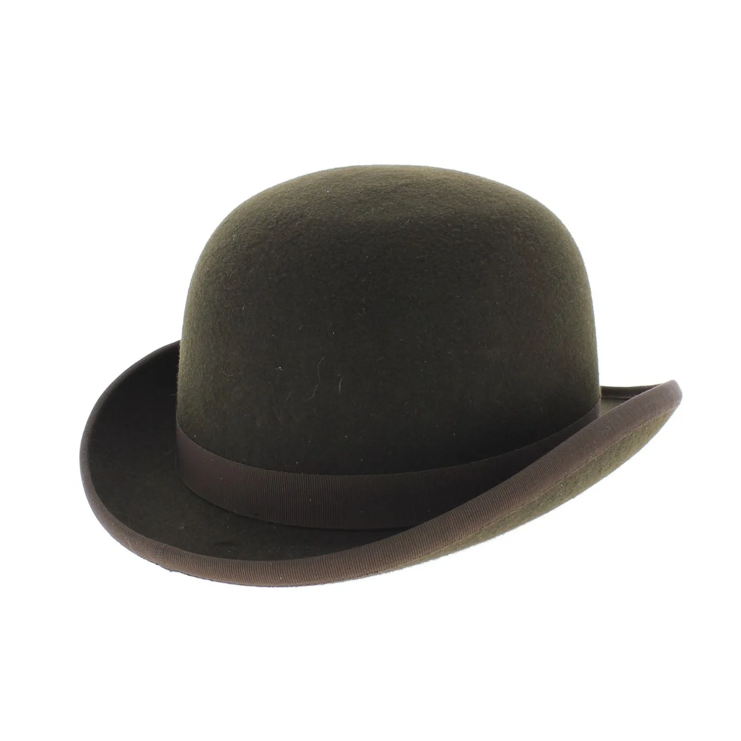Chapeau Melon Feutre laine Marron Café - Traclet - made in france