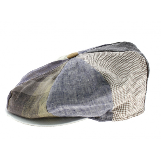 Casquette Irlandaise Omagh 8 cotes Patchwork lin Casquette Irlandaise Omagh 8 cotes Patchwork lin