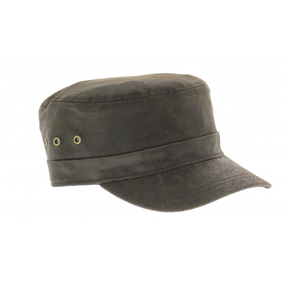 Alpha leather Cuban cap - Stetson