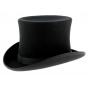 Black Wool Felt Top Hat Made in France