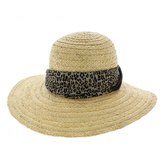 leopard wide-brimmed hat