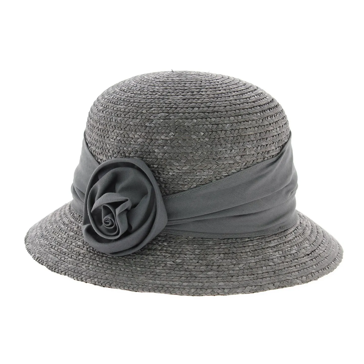 chapeau paille cloche gris - boutique de chapeau Reference : 4684 | Chapellerie Traclet