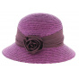 Garnet straw cloche hat