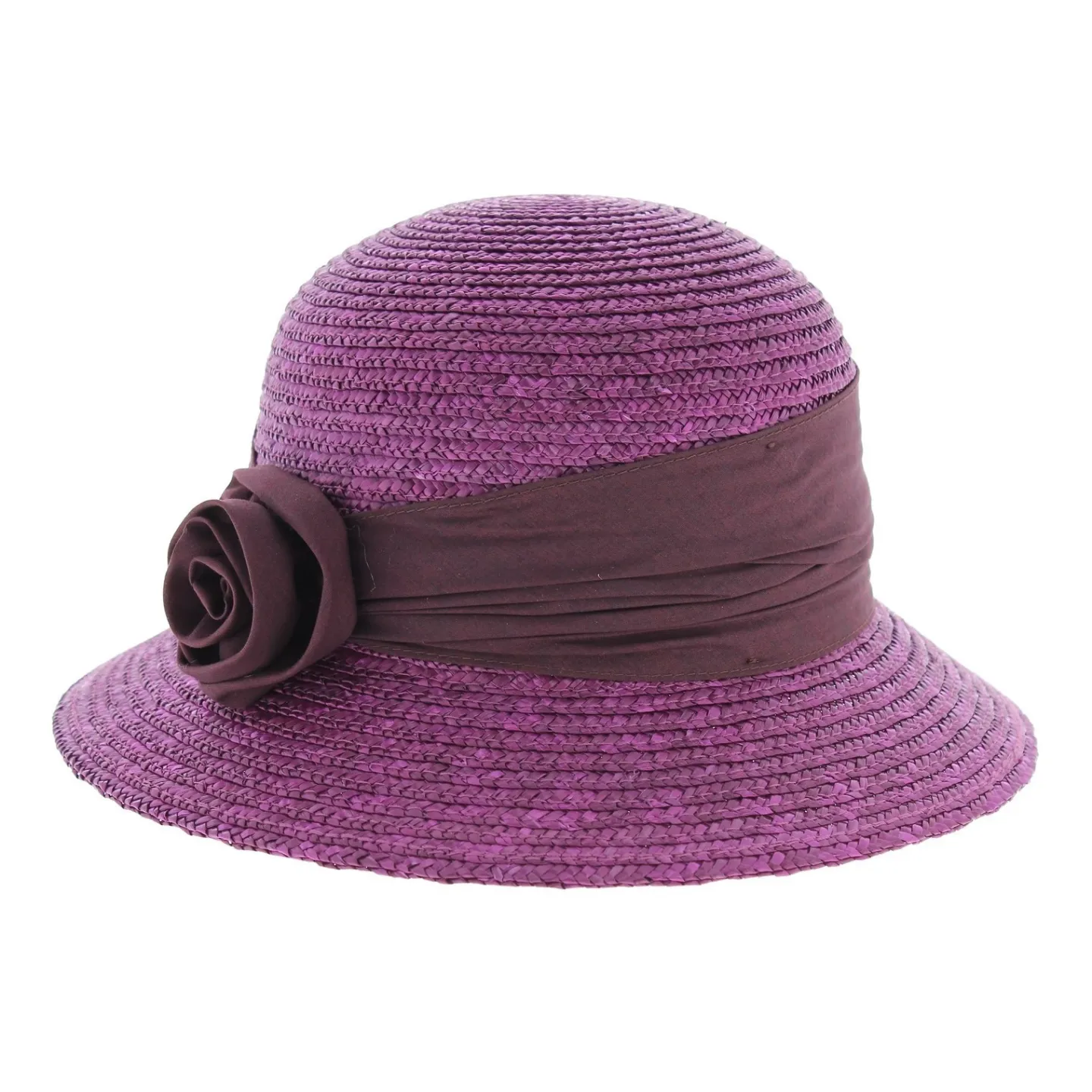 chapeau paille cloche grenat - boutique de chapeau Reference : 4685 | Chapellerie Traclet