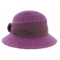 Garnet straw cloche hat