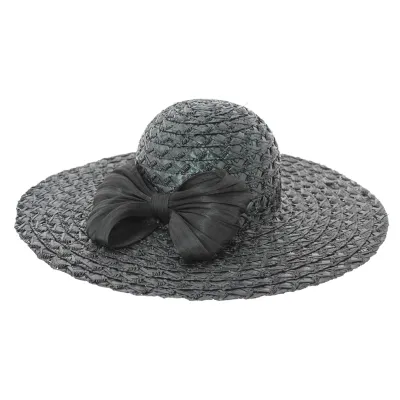 Black straw ceremonial capeline - Céline Reference: 835 | Chapellerie Traclet