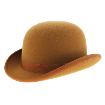Orange Wool Felt Bowler Hat - Traclet Made in France Reference: 4788 | Traclet Hat Shop