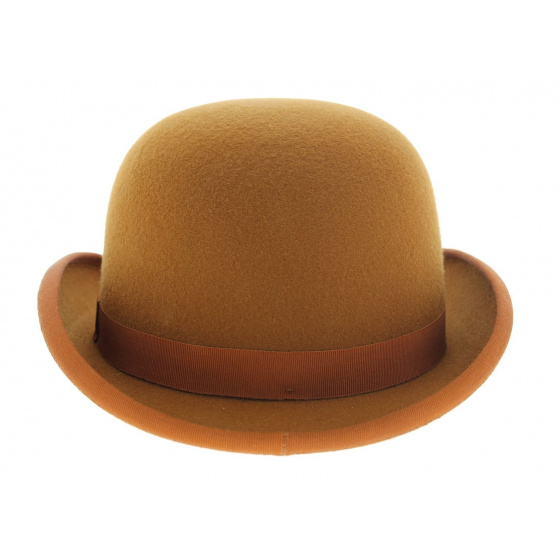 Orange Wool Felt Bowler Hat - Traclet