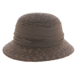 Chapeau cloche paille marron