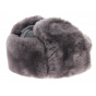 Blue-grey leather and sheepskin chapka - Wegener