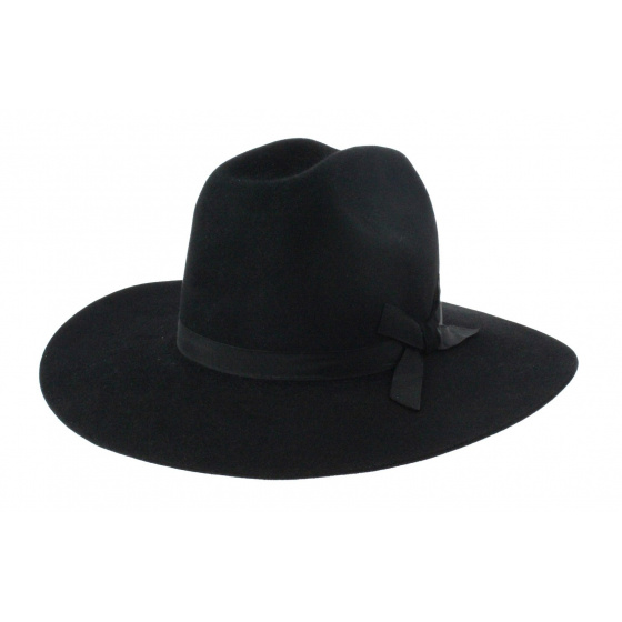 Western Hat - Black Fur Felt Western Hat - Black Fur Felt
