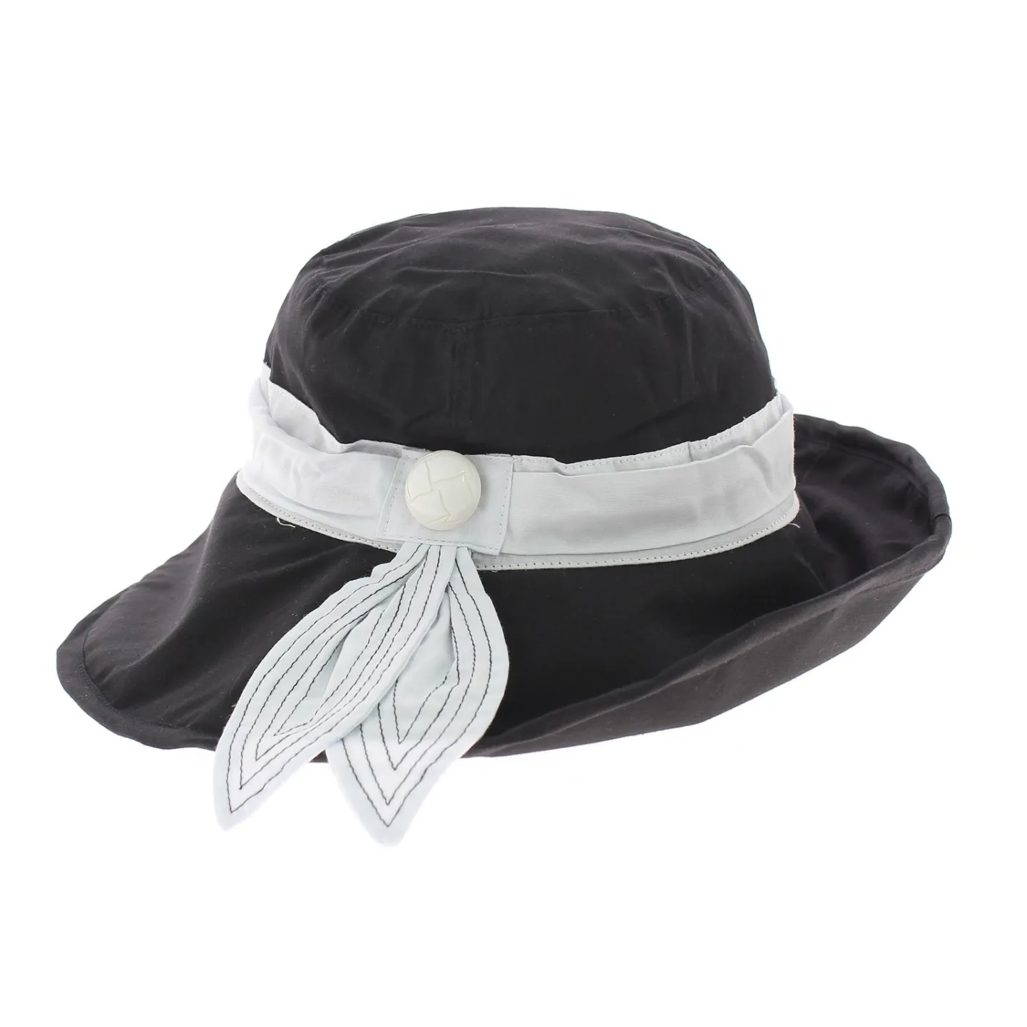 Capeline Nathalie - 100% coton noir Reference : 1591 | Chapellerie Traclet