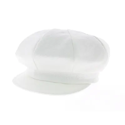 White Linen Newsboy Cap Reference: 1704 | Chapellerie Traclet