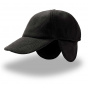 Black fleece cap with earflaps