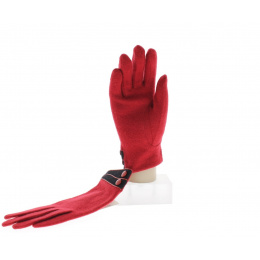 Women's Red Wool & Nylon Gloves - Vincent Pradier