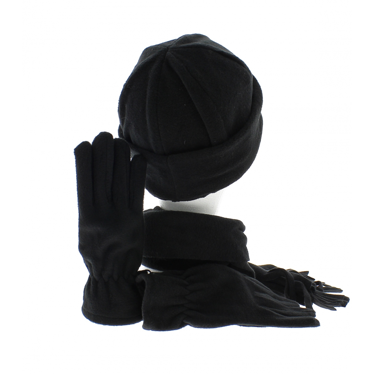 ensemble bonnet echarpe et gant assortis Reference : 2102