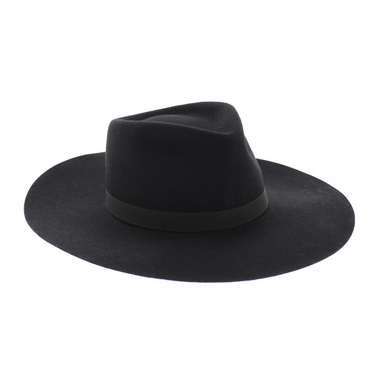 Wide Brim Wool Felt Fedora Hat - Traclet