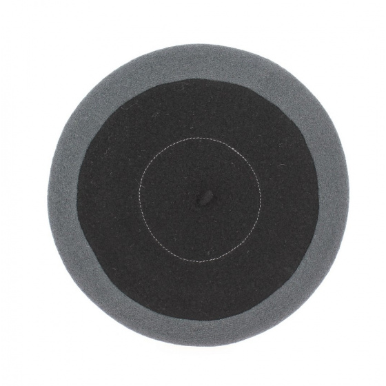 Black and grey Amboise beret - Heritage by Laulhère