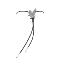 bolo tie médaillon aigle argenté  Reference : 1528 | Chapellerie Traclet