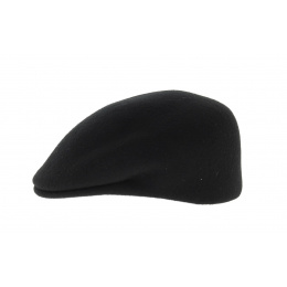 Black Wool Felt Rounded Cap - Traclet