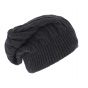 Long Florence Black Beanie - Traclet