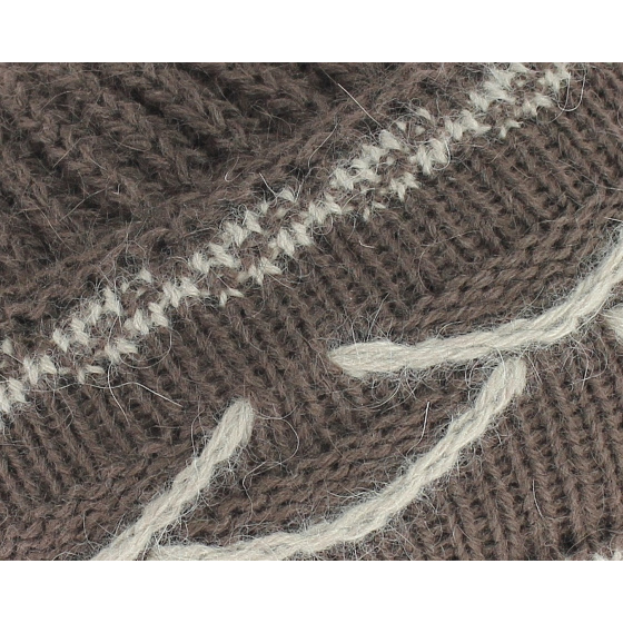 Brown Angora Granny Beanie