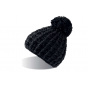 Black Twisted Cross Over Beanie - Atlantis