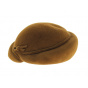 Rosalie Brown Fur Felt Tambourine Hat - Traclet