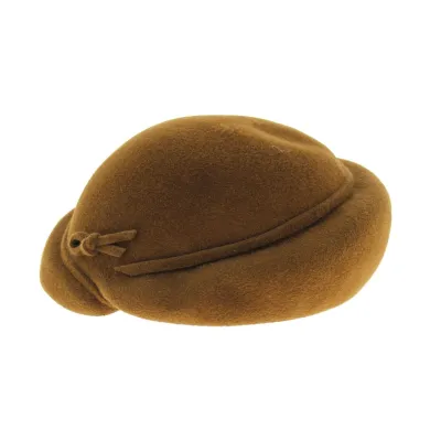 Rosalie Brown Fur Felt Tambourine Hat - Traclet  Reference: 4583 | Traclet Hatmakers