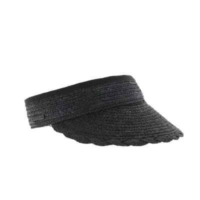 Black straw visor cap Reference: 3784 | Chapellerie Traclet