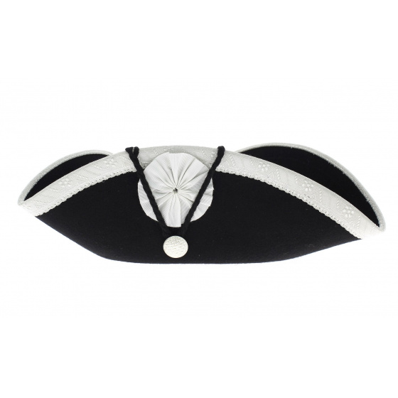 Revolution Tricorn with Silver Border Black Felt Revolution Tricorn with Silver Border Black Felt