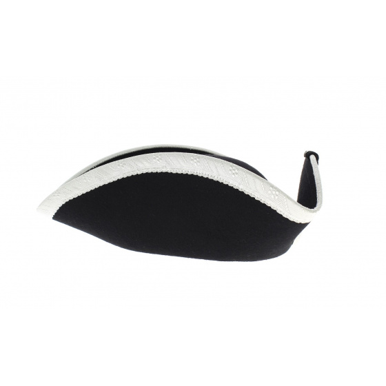 Revolution Tricorn with Silver Border Black Felt Revolution Tricorn with Silver Border Black Felt