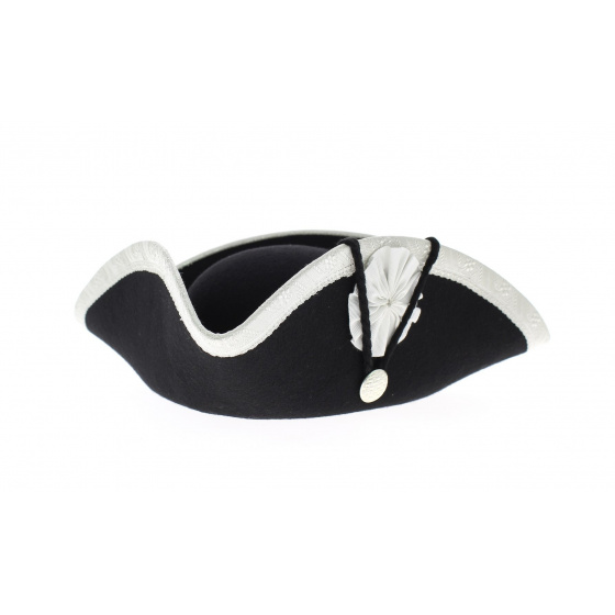 Revolution Tricorn with Silver Border Black Felt Revolution Tricorn with Silver Border Black Felt