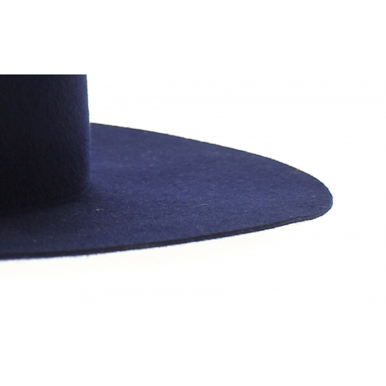 Navy Blue Wool Felt Jacou Hat - Traclet