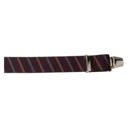 Eggplant Wide Striped Suspenders
