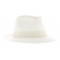 White Cotton Fedora Hat- Doria 