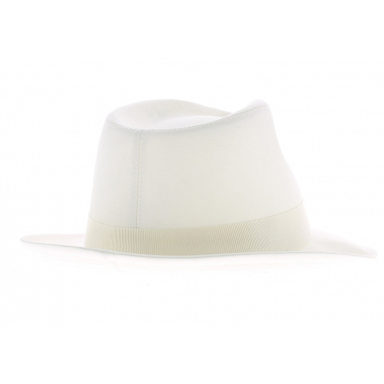 White Cotton Fedora Hat - Doria