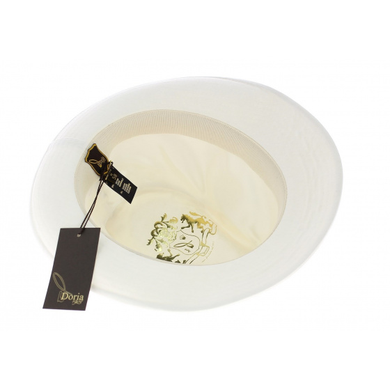 White Cotton Fedora Hat - Doria