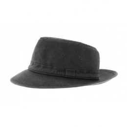 Black cotton fedora hat