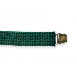 Wide Suspenders GREEN HOUNDSTOOTH