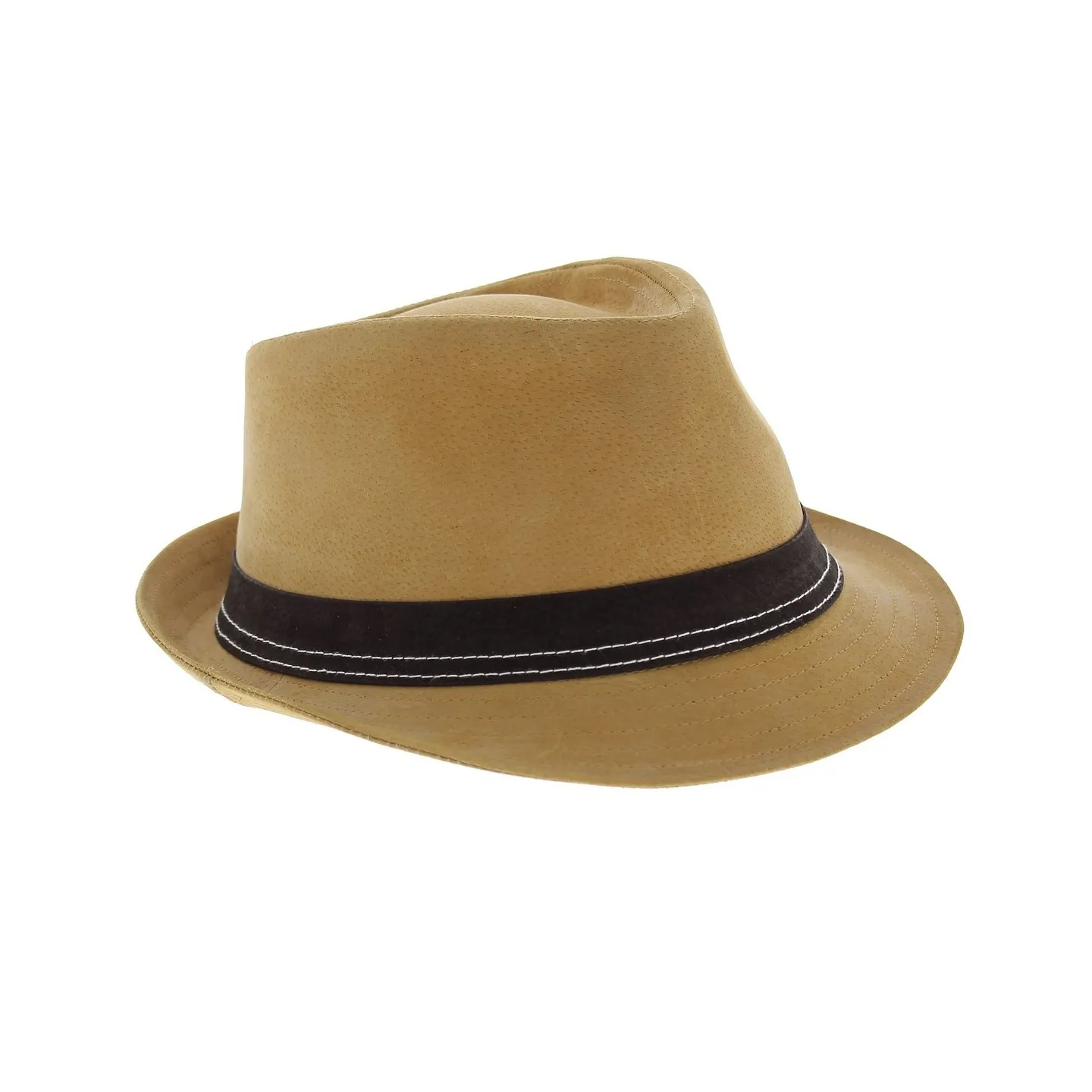 Leather Trilby Hat - Brown Strike - Traclet Boutique Reference: 5283 | Traclet Hat Shop