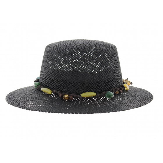 Giuditta - Casquette de paille noire Giuditta - Casquette de paille noire